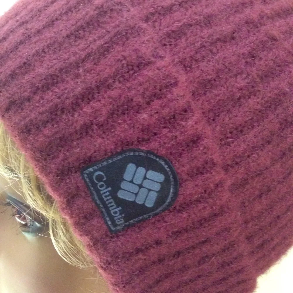 Columbia Faux Fur Pompom Knit Cuff Beanie OS